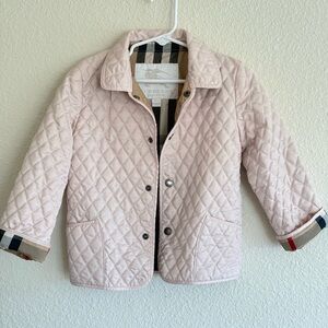 Authentic Burberry Toddler Girl Light Pink Quilted Jacket